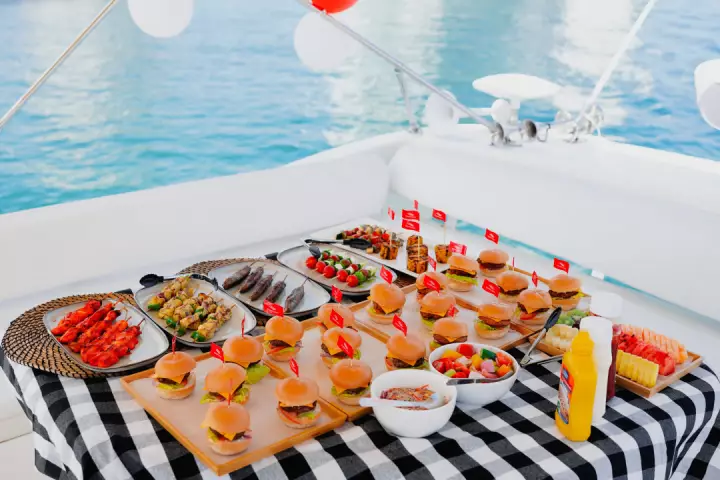 food platter in yacht