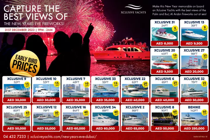 Dubai Marina's Ultimate New Year's Eve Yacht Experiences