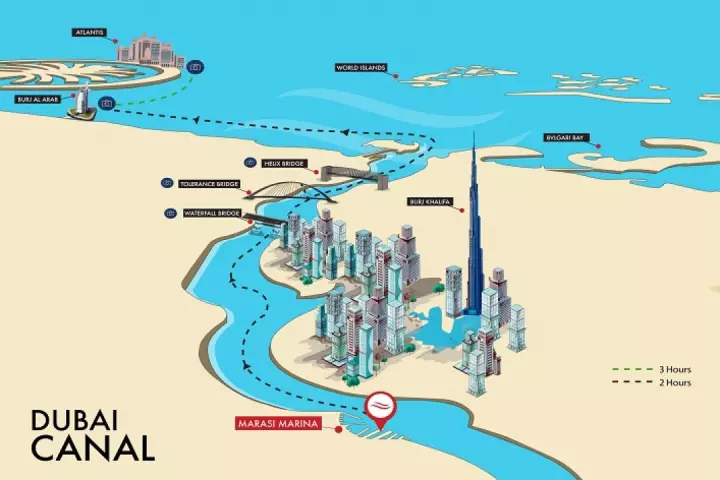 DUBAI CANAL YACHT SHARE - ROUTE MAP 