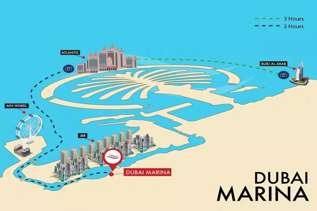 DUBAI MARINA YACHT SHARE - ROUTE MAP 