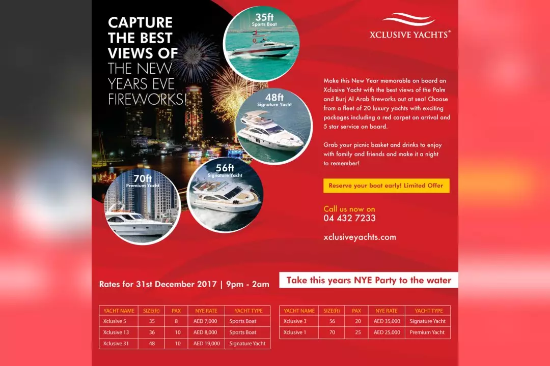 Capture the best views of Dubai Fireworks on board Xclusive's Party Boat
