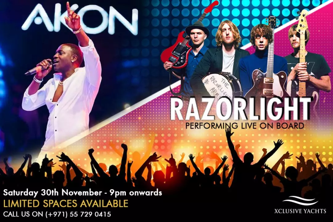 Join us at the biggest after race night party at the Abu Dhabi race weekend 2019. AKON live with Razorlight on Saturday, November 30th from 9PM onwards. 